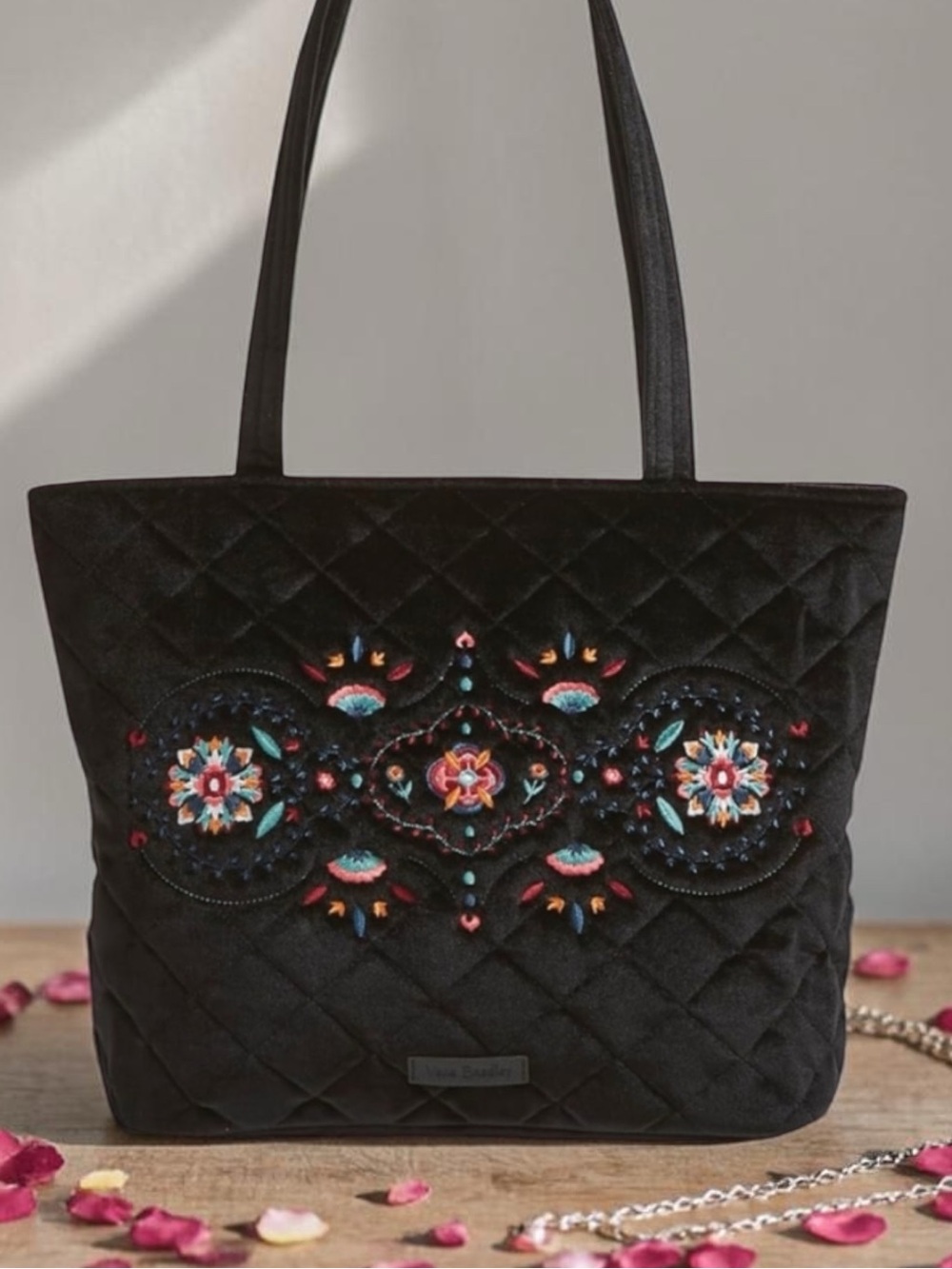 Vera Bradley Black Velvet Tote Bag NWT